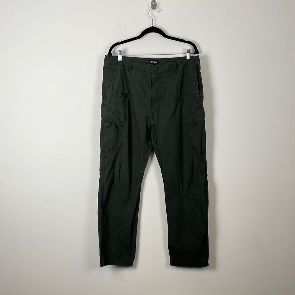 CQR Mens 36/30 Gray Cargo Pants with Straight Fit and Netting Back Knee Hiking
